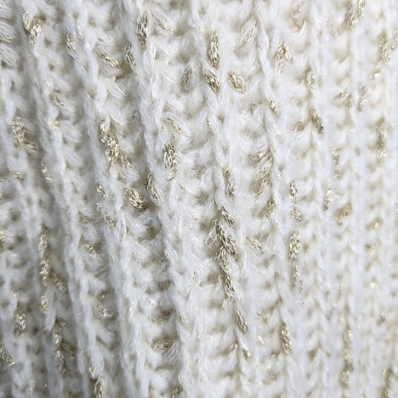 Serie Suncoo Cream Gold Knit Long Sleeve Oversized Turtleneck Sweater XS - Picture 3 of 10